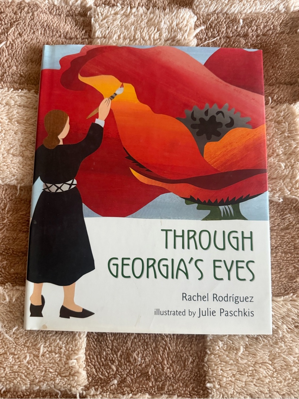 🎨 Through Georgia's Eyes - Illustrated Hardcover with Bold Red Floral Cover